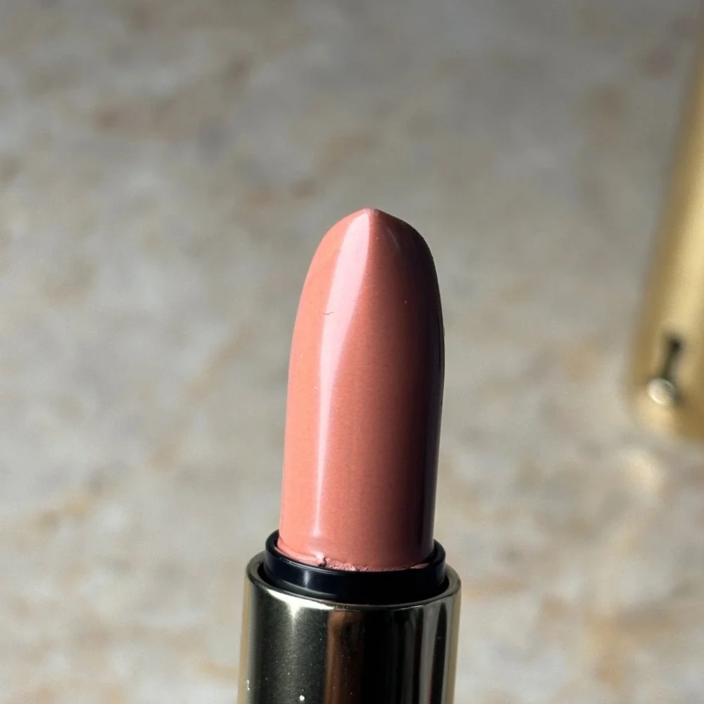 bareMinerals Marvelous Moxie Lipstick Full Size Take Charge Nude Pink Gold Case